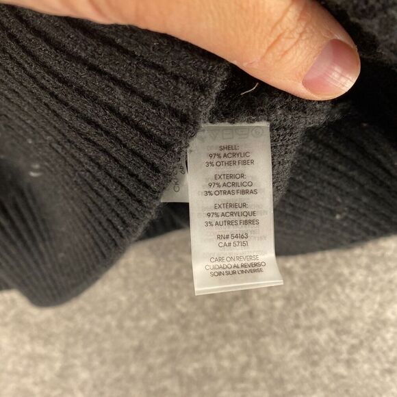 Calvin Klein Sweater Pullover Women XL Black Striped Turtleneck Knit Long Sleeve - Picture 6 of 9